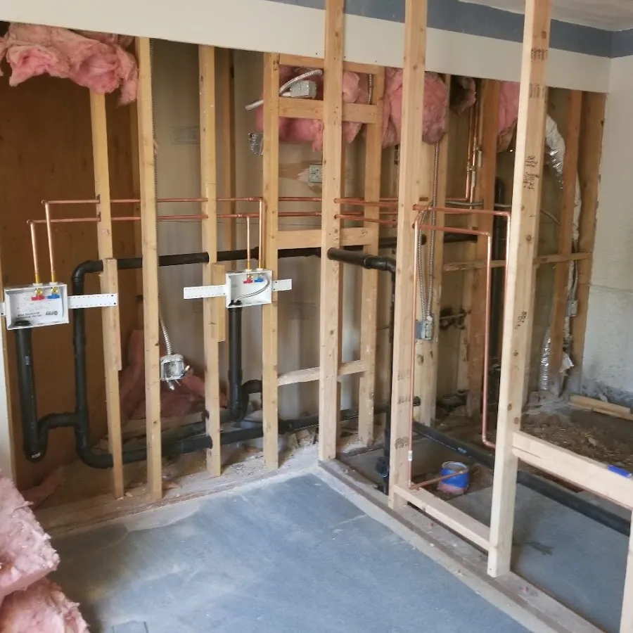 Copper pipe rough-in and plumbing installation in Urbana